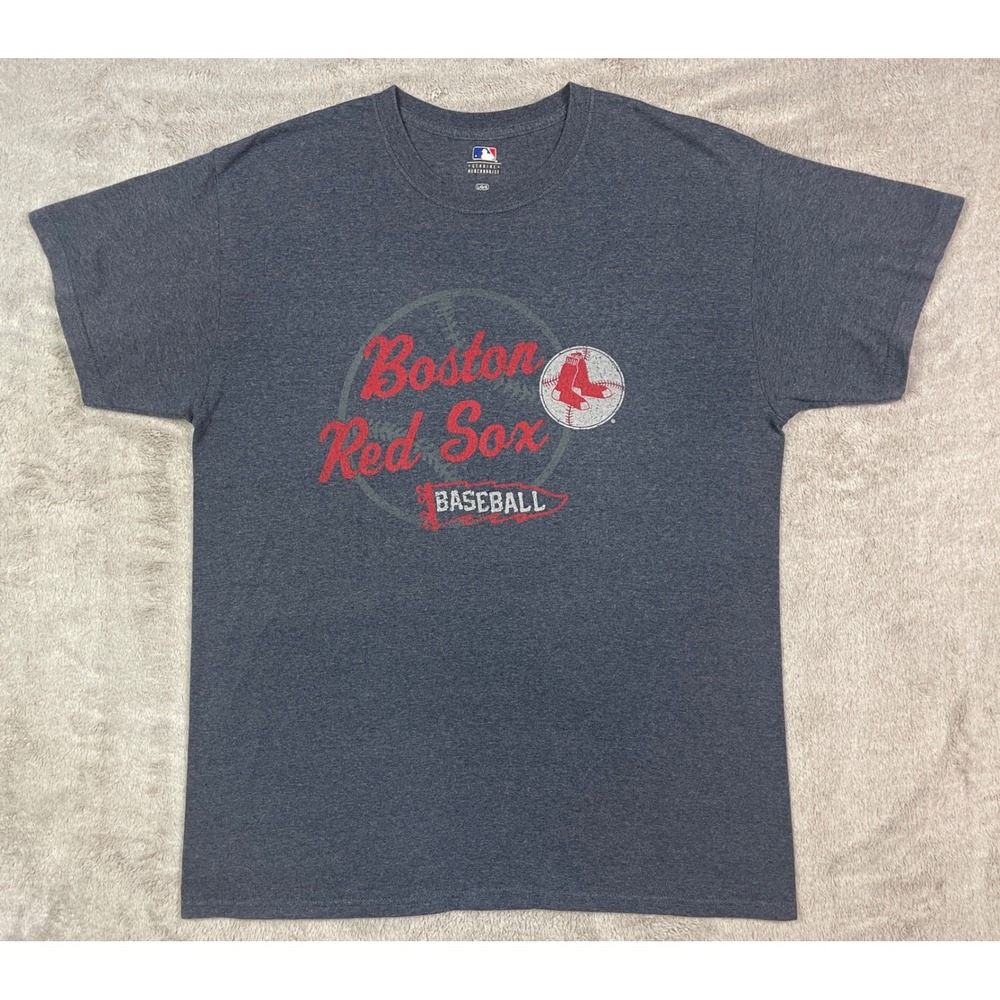 MLB Genuine Merchandise Boston Red Sox T Shirt Mens Large Heather Charcoal Gray